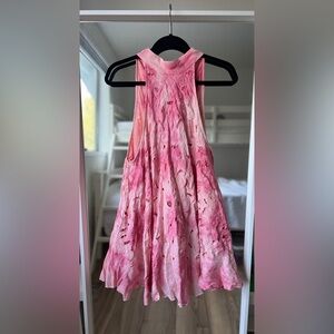 Free People Pink Tie-Dye Mini Dress